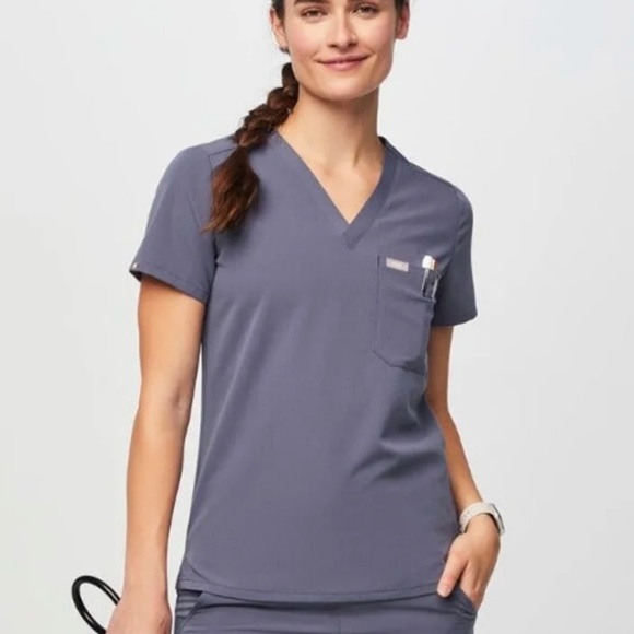 Figs Tops - FIGS Catarina™ Scrub Top - Space Navy (Small)
